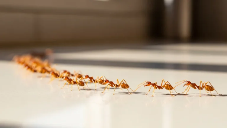 Fire ants trailing across a kitchen countertop in a Phoenix home