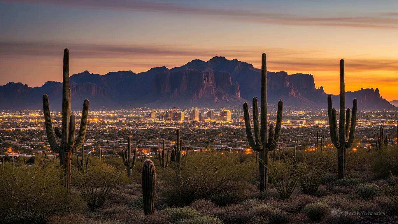 Mesa Arizona with Superstition Mountains in the background