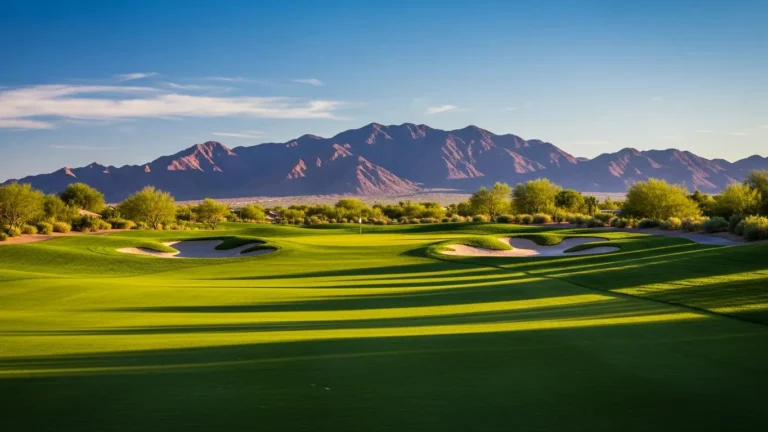 Sun City West golf course with White Tank Mountains